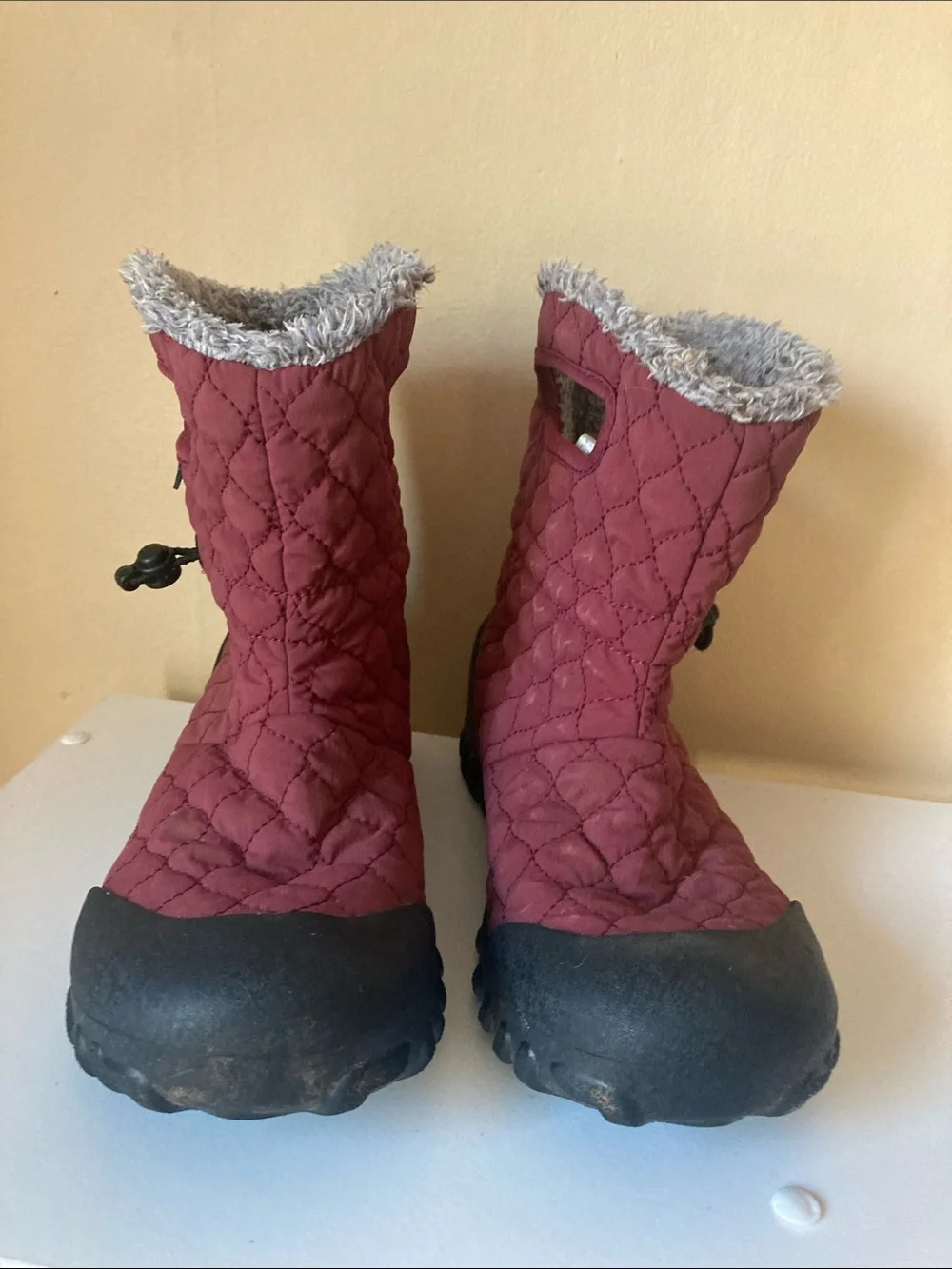 Bogs Rebound Waterproof Quilted Boots in Burgundy